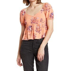 Abound women BNWOT cora floral puff sleeve top sz XXSmall NEW